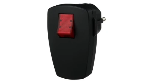 Wtyczka kątowa rozbieralna z łącznikiem podświetlanym unischuko 250V~,16 A, IP20, czarna / 12103