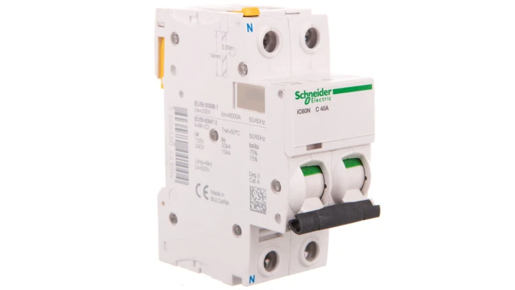 Wyłącznik nadprądowy 1P+N C 40A 6kA AC iC60N-C40-1N A9F04640