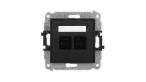 MINI Mechanizm ładowarki USB podwójnej 2xUSB C, 20W max., czarny mat 12MCUSB-7
