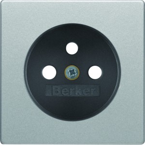 Hager Q.1/Q.3 Płytka czołowa bez pokrywy i z przysłonami styków do gniazda z uziemieniem alu aksamit lakierowany 3965766084