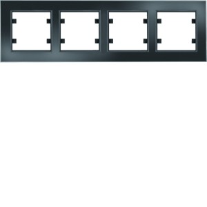 Lumina passion Ramka 4-krotna pozioma szkło czarne WL9241