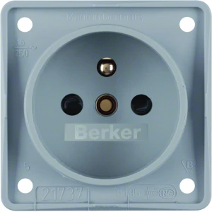 Integro Flow Gniazdo pojedyncze z/u 16A 250V z przesłonami styków szary 961952506