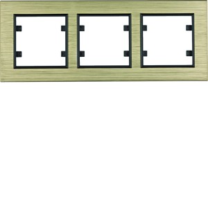 Lumina passion Ramka 3-krotna pozioma aluminium mosiądz WL9234