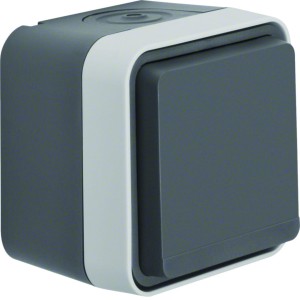 Berker W.1 Gniazdo pojedyncze SCHUKO kompletne IP55 szary 47403515