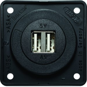 Integro Gniazdo USB ładowania podwójne, 12V, 3A antracyt mat, mechanizm czarny 926022505