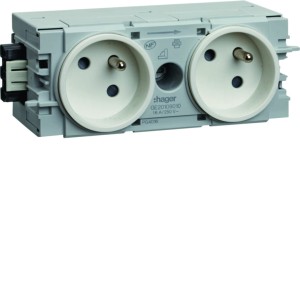 tehalit.WA Gniazdo kanałowe 2-krotne 2P+Z WAGO C-profil biały GE20109016