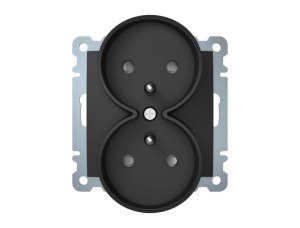 Hager Berker B. Kwadrat. Gniazdo podwójne z uziemieniem do ramki / modułowe antracyt mat 5361878986