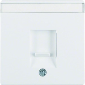 Berker Q.1 Element centralny pojedynczy z zasuwą chroniącą przed kurzem i polem opisowym śnieżnobiały aksamit 11706089