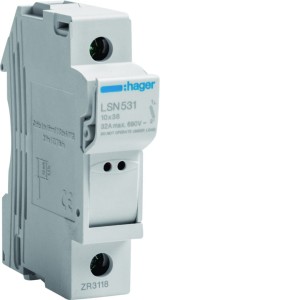 Rozłącznik bezpiecznikowy cylindryczny 1P 32A 10x38mm L38 LSN531