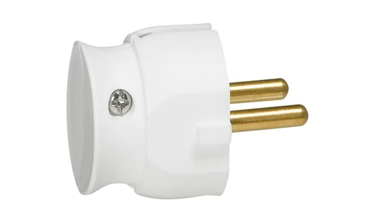 HELMO Wtyczka przenośna 2P 16A niska biała 50183