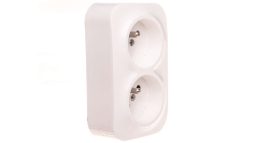 FORIX Gniazdo podwójne z/u 16A białe 782419
