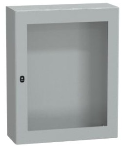 Spacial S3D przezr.drzwi bez pł. mont.wys.1000xW800xD300 IP66 IK08 RAL7035, NSYS3D10830T