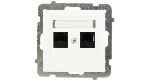 AS Gniazdo komputerowe podwójne RJ45 kat.5e MMC ecru GPK-2G/K/m/27
