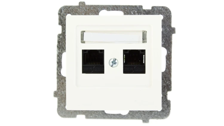 AS Gniazdo komputerowe podwójne RJ45 kat.5e MMC ecru GPK-2G/K/m/27