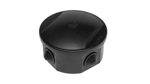 Puszka hermetyczna S-BOX 80x40, 4 dławiki, okrągła, odporna na UV, czarna, IP44 /S-BOX 026CO/