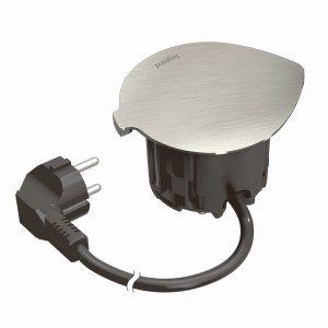 INCARA Gniazdo meblowe DISQ 60 2p+z z pokrywą 2,0 m czarny 654723