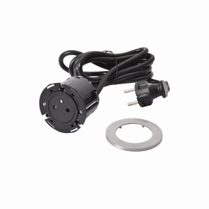 INCARA Gniazdo meblowe DISQ 60 2p+z 2,0 m metal/czarny 654722