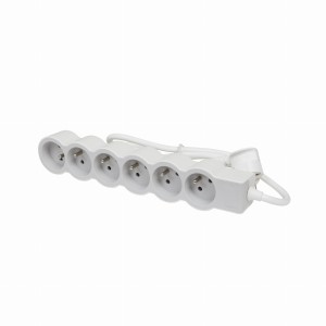 HELMO Przedłużacz standard 6x2P+Z z przewodem 3.0m 3x1.5 mm2 biały/jasnoszary 049494