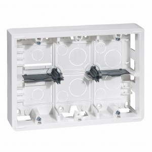 MOSAIC Puszka natynkowa podwójna pozioma /6-8modułów/ biały 080276