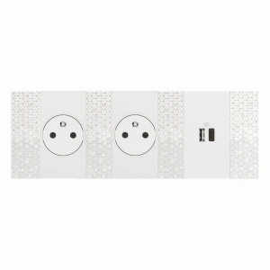 LIVING NOW plakietka gniazdo 2P+Zpłas biały 2m KW55F