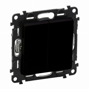 VALENA LIFE przycisk podwójny przełączy no/nc czarny 756318