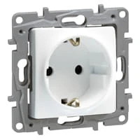 NILOE Gniazdo pojedyncze SCHUKO 16 A 250 V z przesłonami białe 764529