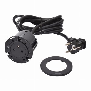 INCARA Gniazdo meblowe DISQ 60 2p+z 2,0 m czarny 654721