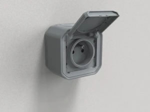 NOWE PLEXO 55 Gniazdo 2P+Z zaciski auto komplet natynkowy 16A - 250V AC szare 069731L