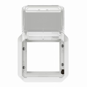 NOWE PLEXO 55 Adapter Arteor/Mosaic z przeźeoczystą klapką mechaniczną 70,5x70,5mm biały 069695L