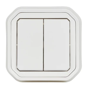 NOWE PLEXO 55 Łącznik podwójny/przycisk podwójny komplet podtynkowy 10 AX - 250 V AC biały 069855L