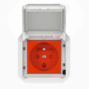 NOWE PLEXO 55 Gniazdo 2P+Z z blokadą zaciski śrubowe mechanizm 16A - 250V AC szare 069553L