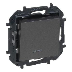 Niloe Step Łącznik jednobiegunowy 10A podświetlany - kolor stalowy 863411B