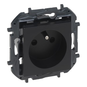 Niloe Step Gniazdo 2p+z, zaciski śrubowe, bez przesłony - kolor czarny 863530B