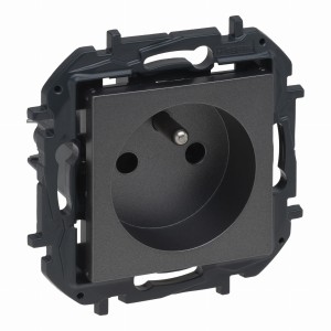 Niloe Step Gniazdo 2p+z, zaciski śrubowe, bez przesłony - kolor stalowy 863430B