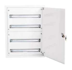 Rozdzielnica modułowa 4x24 natynkowa IP40 zamek RAL9003 reg ramka z drzwiami A-RZ51