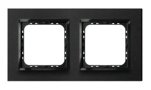 IMPRESJA Ramka podwójna szczotkowany antracyt R-2YAC/64/25