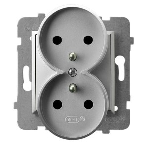 ARIA Gniazdo podwójne z/u srebro GP-2URZ/m/18