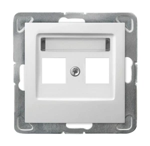 IMPRESJA Obudowa gniazda teleinformatycznego podwójnego biała GPK-2Y/p/00