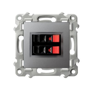 SZAFIR Gniazdo głośnikowe podwójne szary mat GG-2Z/m/70