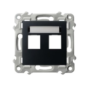 SZAFIR Obudowa gniazda podwójnego typu Keystone prosta czarny metalik GPK-2Z/p/33