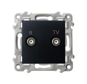 SZAFIR Gniazdo RTV końcowe czarny metalik GPA-ZK/m/33