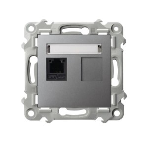 SZAFIR Gniazdo telefoniczne pojedyncze szary mat GPT-1Z/m/70