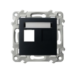 SZAFIR Obudowa gniazda pojedynczego typu Keystone prosta czarny metalik GPK-1Z/p/33