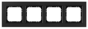 SONATA Ramka poczwórna czarne szkło szronione R-4RGC/79/33
