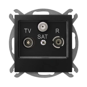 IMPRESJA Gniazdo RTV-SAT końcowe czarny metalik GPA-YS/m/33