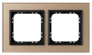 SONATA Ramka podwójna szampańskie szkło szronione R-2RGC/81/33