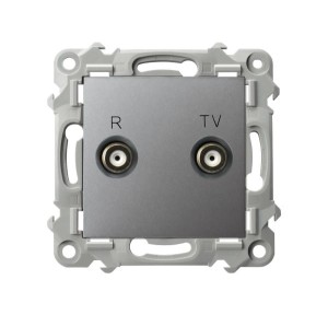 SZAFIR Gniazdo RTV końcowe szary mat GPA-ZK/m/70