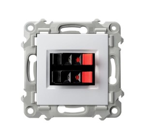 SZAFIR Gniazdo głośnikowe podwójne biały GG-2Z/m/00