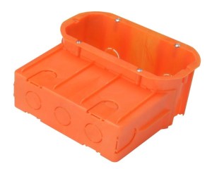 Puszka instalacyjna końcowa z kieszenią podwójna z wkrętami głęboka 2 x O60 PP-F2X60GŁ-P-K