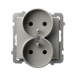 SONATA Gniazdo podwójne z uziemieniem moduł bez ramki kaszmir GP-2RRZ/m/82